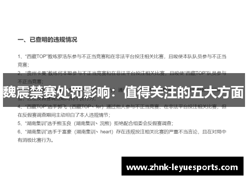 魏震禁赛处罚影响：值得关注的五大方面